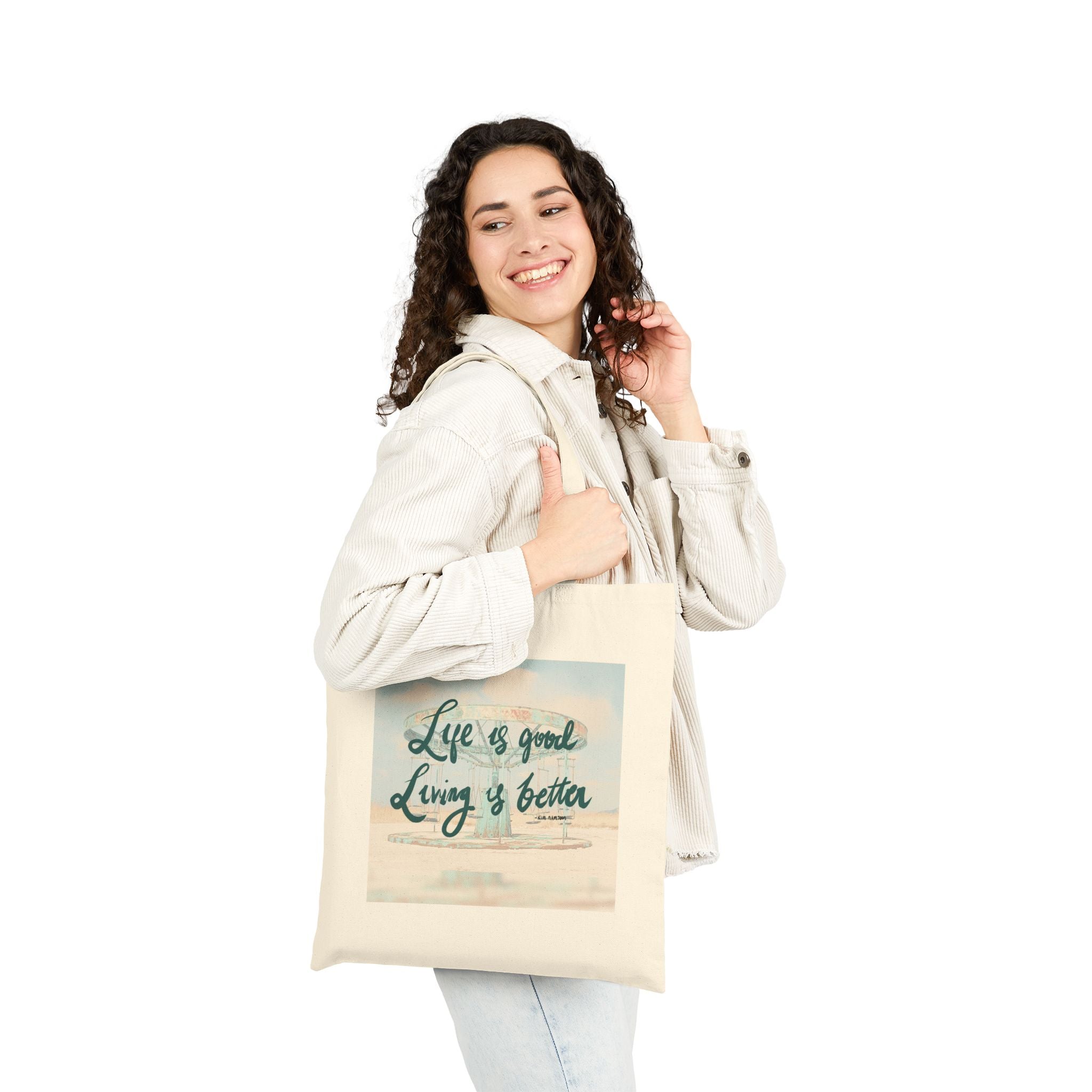 Life is Good and Living is Better Tote Bag 💜