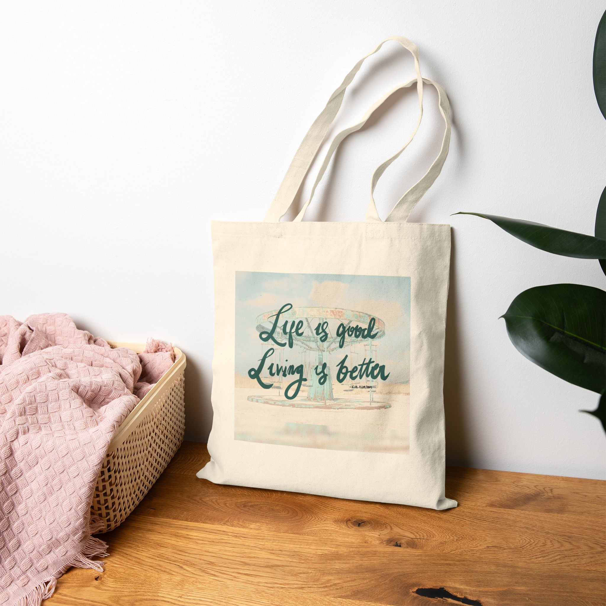 Life is Good and Living is Better Tote Bag 💜